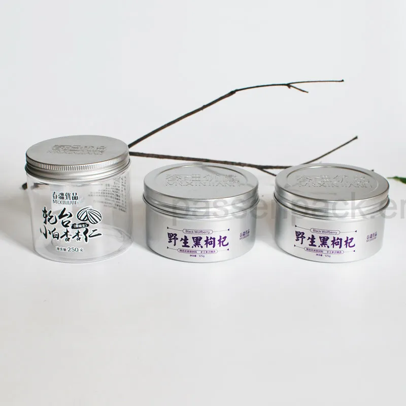 16オンス ペットプラスチック フードジャー エンボスメタル蓋付き (PPC)